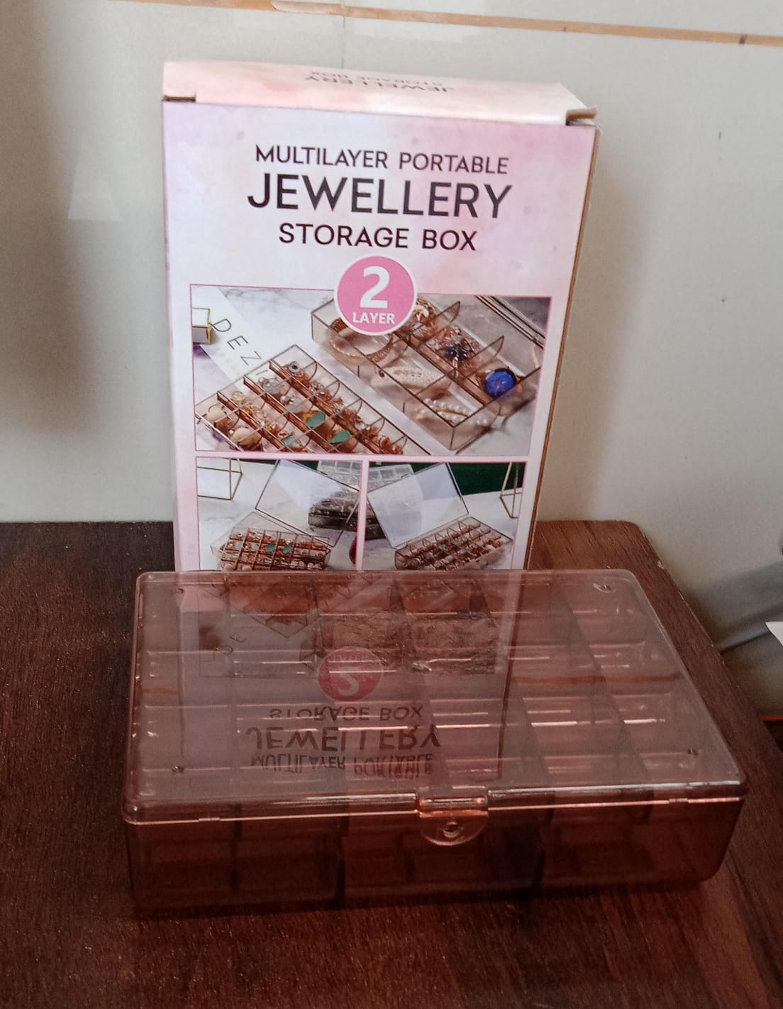 12829 2 layer Acrylic Jewelry Storage Box Dustproof Earring Box, Storage Box Portable Nail Art Storage Case, 24-Grid Small and 6-Grid Big case Makeup Vanity Box (1 Pc / 30 Compartment) 12829 2 layer Acrylic Jewelry Storage Box Dustproof Earring Box, Storage Box Portable Nail Art Storage Case, 24-Grid Small and 6-Grid Big case Makeup Vanity Box (1 Pc / 30 Compartment)